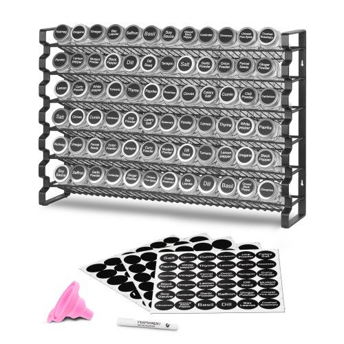 6‑laags kruidenrek met 72 potjes – Complete organizer voor keukenkast