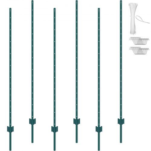 Duurzame metalen hekpalen (10 x 6 ft) voor tuin, boerderij en groenstroken – Sterke, weerbestendige oplossing