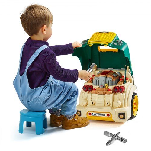 Ontdek de 60‑delige autoreparatieset voor kinderen: speels leren en bouwen