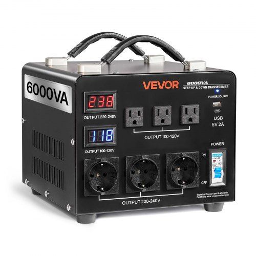 6000VA Automatische Step‑Up/Step‑Down Spanningsomvormer met LCD‑display