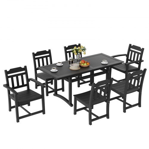 Optimale 7‑delige tuinset voor balkon en terras: comfort en weerbestendigheid in één zwarte set