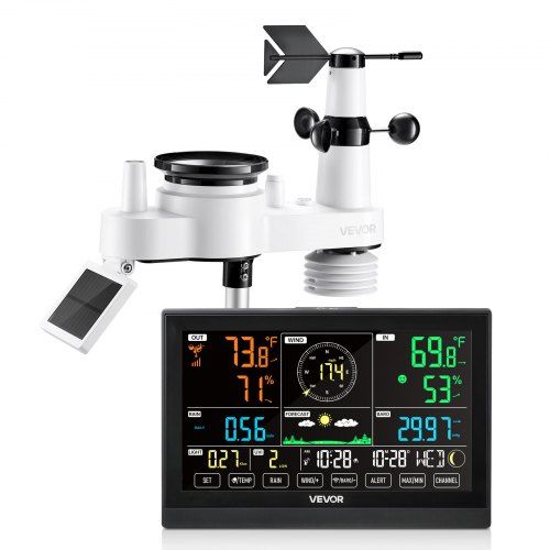 7‑in‑1 Draadloos Weerstation op Zonne‑energie: Alles wat je nodig hebt in één duidelijk display