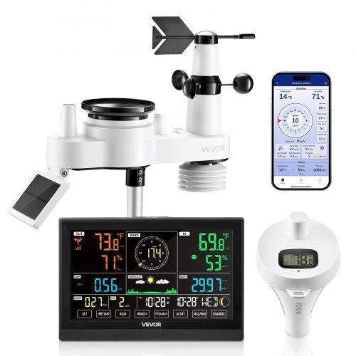 Complete 7‑in‑1 wifi‑weerstation op zonne‑energie – een slimme blik op tuin en zwembad