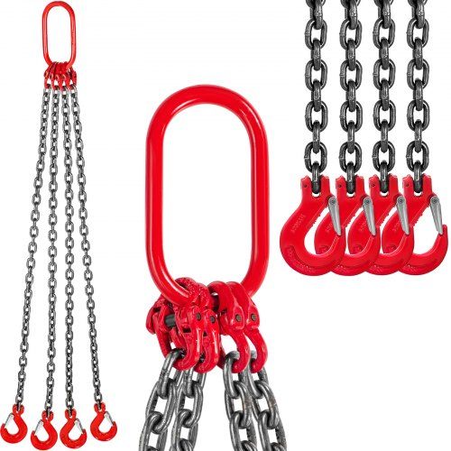 8 mm × 2 m zware kettingstrop met 8800 lbs laadvermogen – betrouwbare hijslift voor industrie en bouw