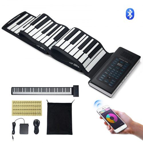 Draagbare 88‑toetsen Roll‑Up Piano met 128 geluiden – perfect voor onderweg en thuis