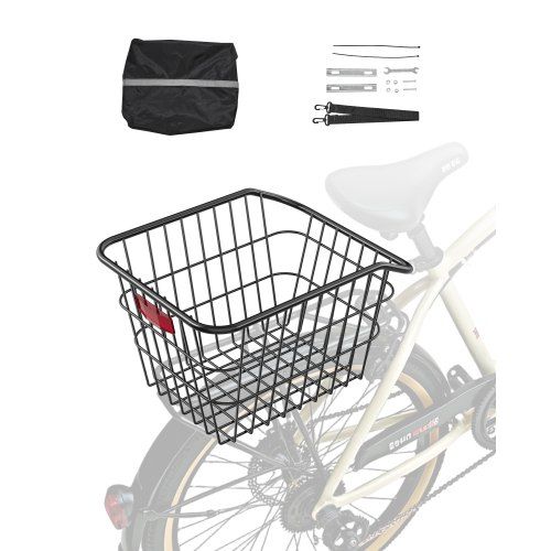 Stevige metalen achterfietsmand met reflecterend achterlicht – ideale oplossing voor boodschappen en huisdieren