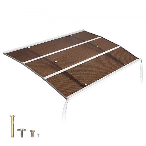 Polycarbonaat voordeurluifel 150 × 100 cm – waterafvoer, UV‑bescherming en duurzame montage