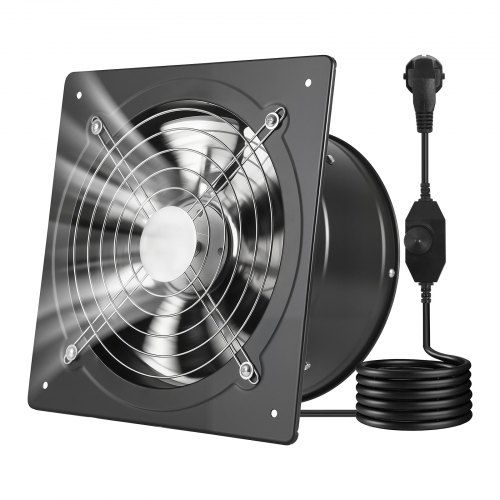 Krachtige wandventilator 300 × 300 mm met verstelbare snelheid – ideaal voor keuken, garage en zolder