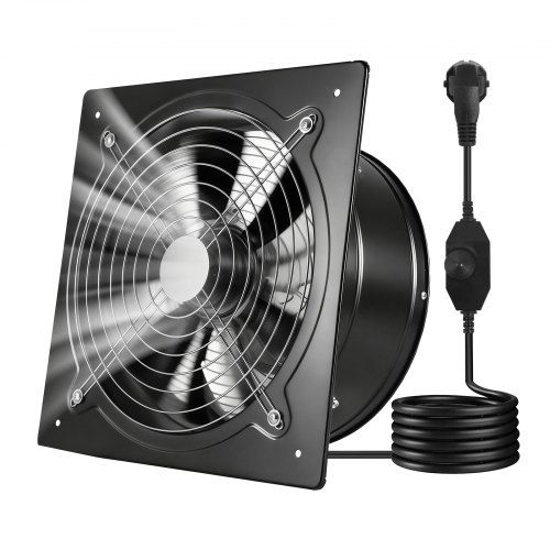 Krachtige wandgemonteerde afzuigventilator 350 × 350 mm – stille en energiezuinige oplossing voor keuken, garage en zolder