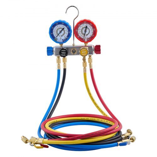Complete 4‑weg airconditioning drukmeterset voor R22, R404A, R410A en R12