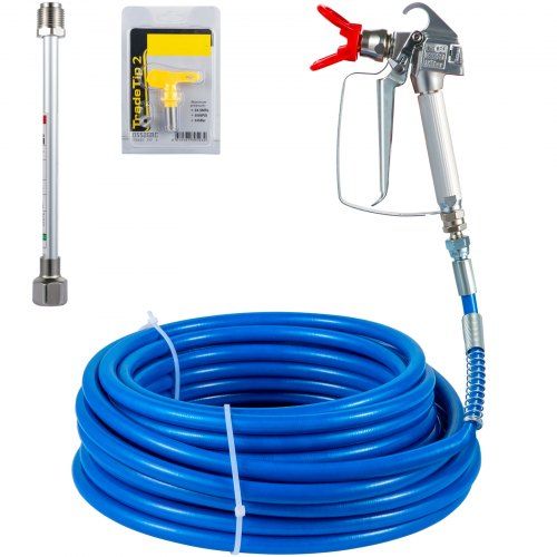Flexibele 15 m airless verfspuitslang met 517 tip en verlengstang – een complete set voor professioneel en doe‑het‑zelf schilderen