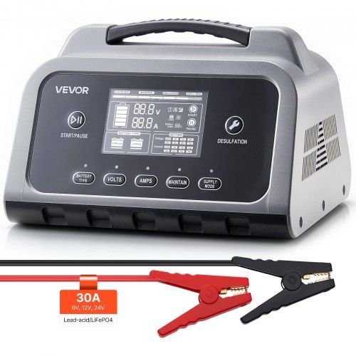 Intelligente 30A Acculader voor 6 V‑12 V‑24 V Loodzuur‑ en LiFePO4‑batterijen – Veilig, Snel en Veelzijdig