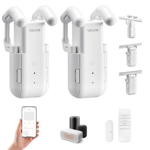Automatische Gordijnopener 2-pack: slimme bediening, stille modus en lange batterijduur