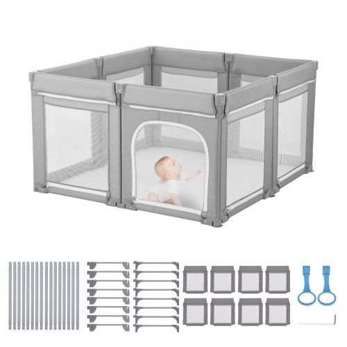 Veilige en Draagbare Baby Playpen 120 × 120 cm – Praktisch Speelplezier voor 6‑24 Maanden