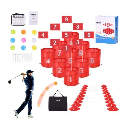 Backyard Golfspel 9-holes – Draagbaar gezinsplezier voor tuin, park en strand