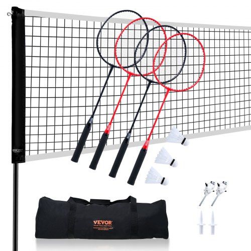 Complete Badmintonset voor Buiten – Net, Rackets, Shuttles en Draagtas
