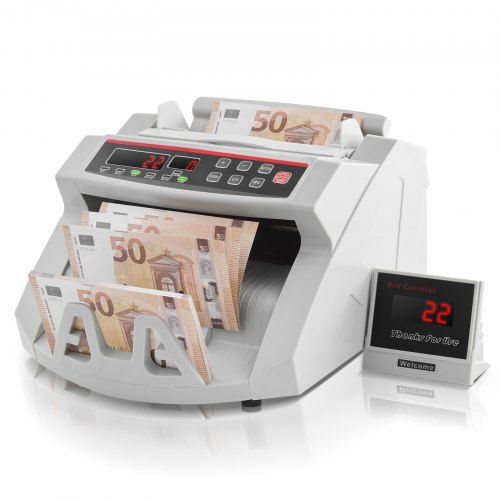 Witte bankbiljettenteller met UV‑ en MG‑detectie – snel, nauwkeurig en draagbaar