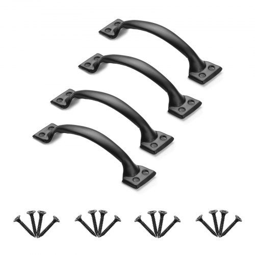 Stevige roestbestendige barndeurgrepen van koolstofstaal – set van 4 (152 mm)