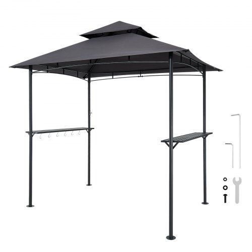 Dubbel-dak BBQ Gazebo 2,4 m × 1,5 m – Ruimte, Comfort en Bescherming voor je Terras