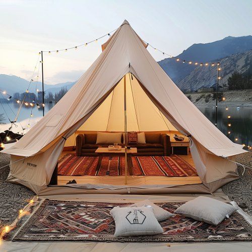 Bell Tent 6 m Canvas Yurt – Ruimte, Comfort en Duurzaamheid voor Familiecampers
