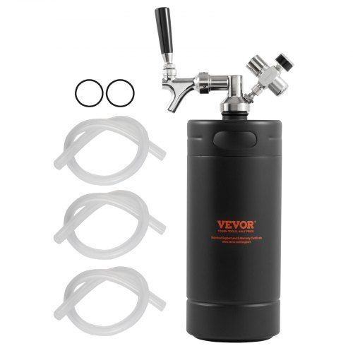 Mini Biervat van 4 L: Draagbare Growler met Precisiedrukregelaar voor Thuisbrouwers
