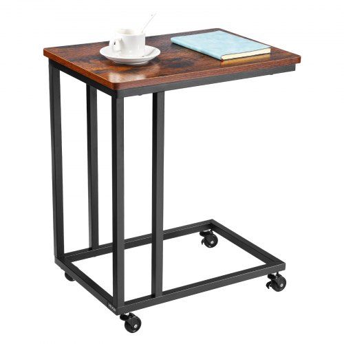 C‑vormige bijzettafel met wielen – functionele stijl voor kleine ruimtes