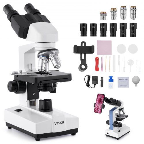 Professionele binoculaire microscoop 40‑5000× voor thuis, school en laboratorium