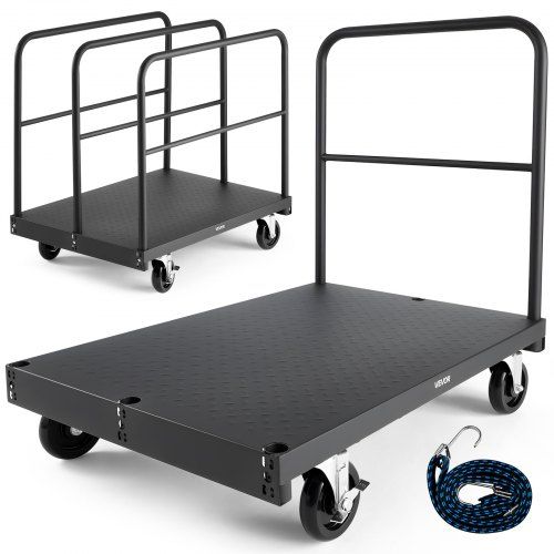 2‑in‑1 Bordenwagen met 360° zwenkwielen – Tot 816 kg draagvermogen voor bouw & magazijn