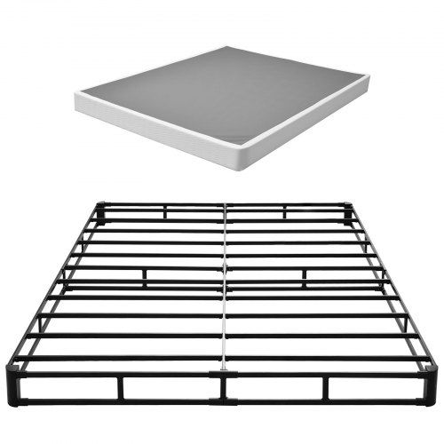Queensize Boxspring Bedframe met Wasbare Hoes – Sterk Metalen Frame, 13 cm Springkern & 1588 kg Draagvermogen