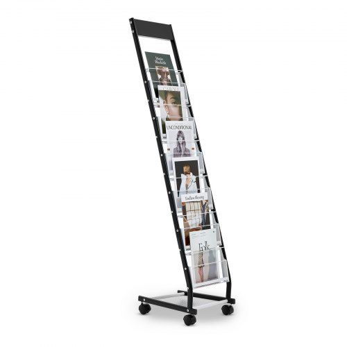 Flexibele 6‑vaks brochurestandaard voor kantoor, bibliotheek en beurzen