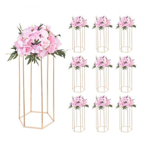Elegant bruiloftsdecor: set van 10 geometrische bloemenstandaards