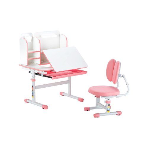 Hoogteverstelbare kinderbureau‑ en stoelset in vrolijk roze: praktisch, ergonomisch en duurzaam