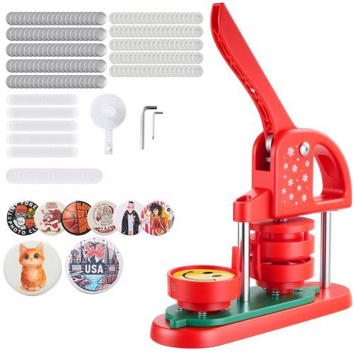 Badge Maker Machine 58 mm – Complete DIY Badgemaker met 100 Onderdelen voor Beginners