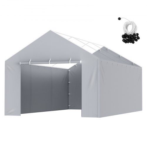 Duurzame waterdichte carportluifel van 6,1 × 3,6 m – optimale bescherming voor uw buitenopslag