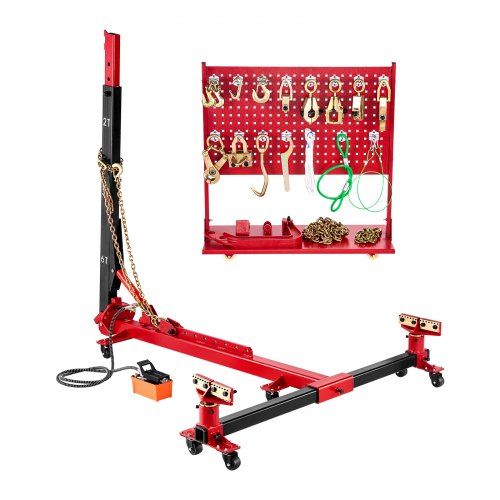 Krachtige 6‑ton carrosserieframe‑trekker met 16‑delige gereedschapset – onmisbaar voor elk autoschadeatelier