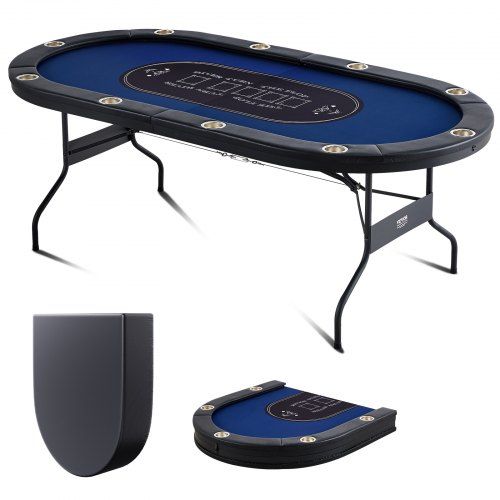 Opvouwbare Poker- en Blackjacktafel voor 10 Spelers – Comfort en Draagbaarheid in één