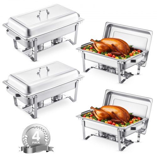 Chafing Dish buffetset 4-delig roestvrij staal – stijlvolle voedselwarmer voor elk feest