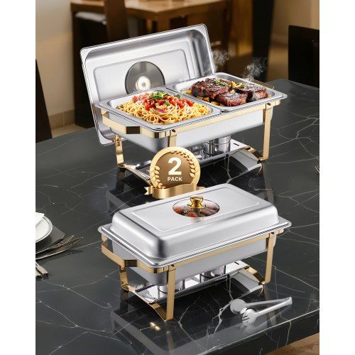 Stijlvolle RVS Chafing Dish Set voor Feesten – Luxe Warmte en Praktisch Design