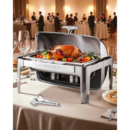 Stijlvolle roestvrijstalen chafing dish set – ideaal voor elk buffet