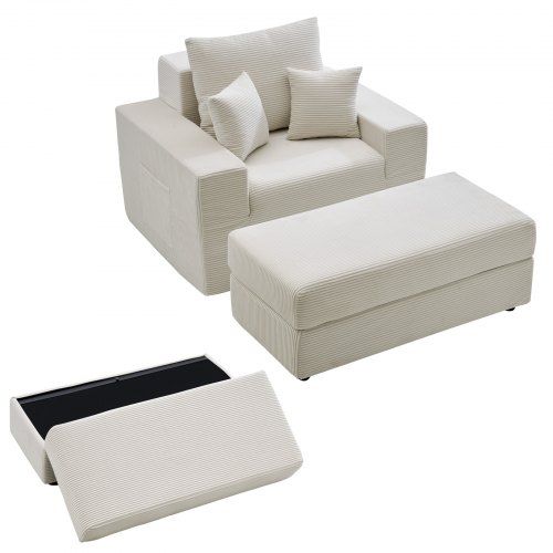Comfortabele Chaise Longue in zachte corduroy: een stijlvolle ontspanningsplek voor elke ruimte