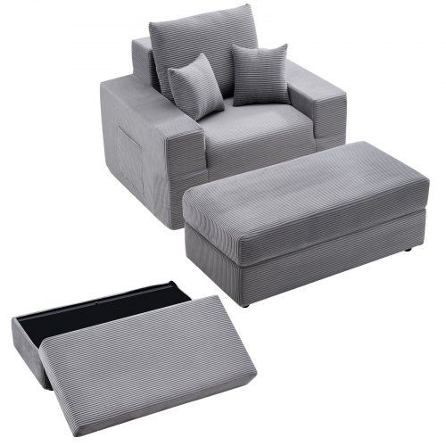 Modulaire Chaise Longue met Verstopte Ottomaanse Opbergruimte – Comfort en Stijl voor de Woonkamer
