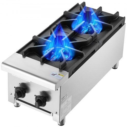 Betrouwbaar 2‑branders commercieel gasfornuis voor horeca – krachtige 14 kW kookoplossing