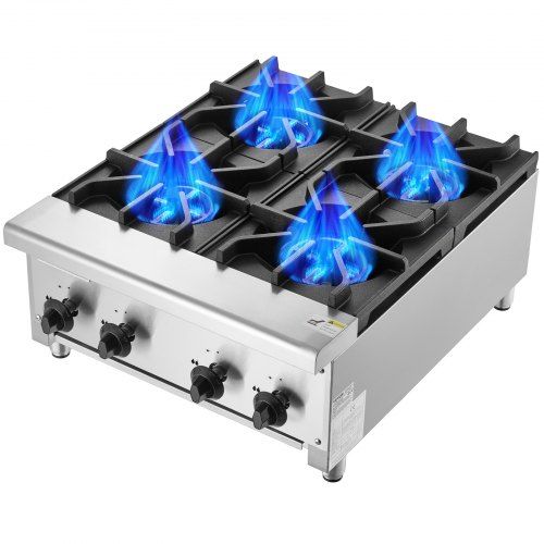 Krachtig commercieel gasfornuis met 4 branders – ideaal voor de professionele keuken