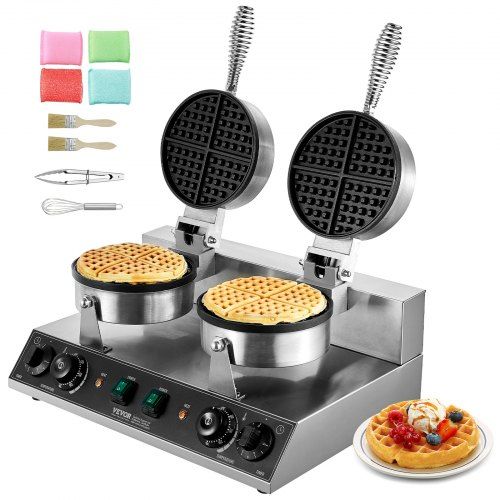 Commercieel Rond Wafelijzer 2460W – Snel, Krachtig & Veilig voor Café en Thuis