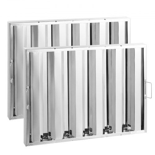 Robuuste RVS Afzuigkapfilters (2‑pack) voor commerciële keukens – 5 vetgroeven, perfecte pasvorm