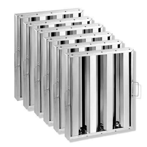 Optimale roestvrijstalen afzuigkapfilter voor commerciële keukens – 6‑pack