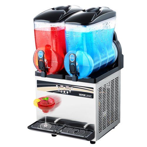 Commerciële 2‑Tank Slushmachine 15 L – Perfect voor Bars, Cafés en Feestjes