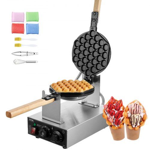 Bubble Egg Waffle Maker 1400W – Snel en Gelijkmatig Bakken voor Thuis en Horeca