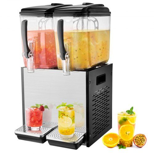Veelzijdige commerciële drankdispenser met dubbele 12‑liter tanks voor horeca en catering