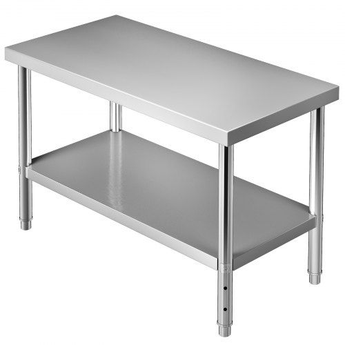 Robuuste roestvrijstalen werktafel voor commerciële keukens – 122 × 61 × 86 cm